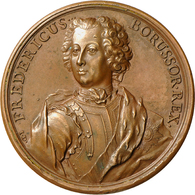 05225 Altdeutschland Und RDR Bis 1800: Brandenburg-Preußen, Friedrich II. 1740-1786: Bronzemedaille 1740, Stempel Von Je - Altri & Non Classificati