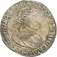 05304 Haus Habsburg: Ferdinand III. 1637-1657: Reichstaler 1657 KB, Kremnitz; 28,3 G, Davenport 3198, Klebefilmreste, Sc - Other - Europe