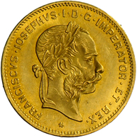 05316 Haus Habsburg: Franz Joseph I. 1848-1916: Lot 4 Goldmünzen; 8 Florin 1892 (2x) + 4 Florin 1892 + 1 Dukat 1915, All - Altri – Europa