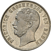 05334 Baden: Baden-Durlach, Friedrich I. 1852-1907: 1/2 Gulden 1867, AKS 128, Jaeger 83, Winzige Kratzer, Vorzüglich-Ste - Autres & Non Classés