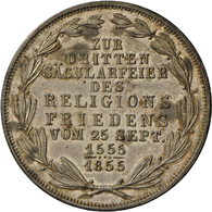 05337 Frankfurt Am Main: Freie Stadt, Gedenkdoppelgulden 1855, Religionsfrieden, AKS 42, Jaeger 49, Feine Kratzer, Vorzü - Altri & Non Classificati