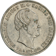 05348 Sachsen: Friedrich August II. 1836-1854: Taler 1854, Auf Seinen Tod, AKS 117, Jaeger 94, Min. Randfehler, Kratzer, - Autres & Non Classés
