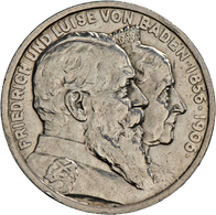 05362 Baden: Friedrich I. (1856-1907): 5 Mark 1906 (G) Goldene Hochzeit, Sehr Schön/vorzüglich. Kratzer, Kleiner Randsch - Taler Et Doppeltaler