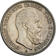 05371 Preußen: Friedrich III. 1888: 2 Mark 1888, Jaeger 98, Prachtvolle Patina, Stempelglanz. - Taler Et Doppeltaler