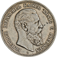 05372 Preußen: Friedrich III., 5 Mark 1888, Jaeger 99, Sehr Schön. - Taler Et Doppeltaler