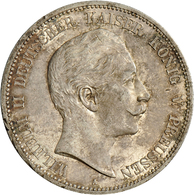 05374 Preußen: Wilhelm II. 1888-1918: 5 Mark 1901 A, Jaeger 104, Feine Patina, Min. Randfehler, Stempelglanz. - Taler Et Doppeltaler