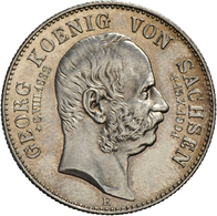 05377 Sachsen: Lot 2 Stück; Albert 1873-1902: 2 Mark 1902 E, Jaeger 127 Und Georg 1902-1904: 2 Mark 1904, Jaeger 132, Vo - Taler Et Doppeltaler