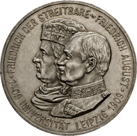 05379 Sachsen: Friedrich August III. 1904-1918:5 Mark 1909 Universität Leipzig, Jaeger 139, Winz. Kratzer, Winzige Randf - Taler Et Doppeltaler