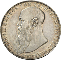 05380 Sachsen-Meiningen: Georg II 1866-1914: 2 Mark 1915. Auf Den Tod, Jaeger 154, Minimaler Kratzer Auf Av, Vorzüglich. - Taler Et Doppeltaler