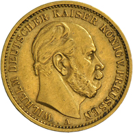 05389 Preußen: Wilhelm I. 1861-1888: 20 Mark 1879 A, Jaeger 246, Sehr Schön. - Monete D'oro