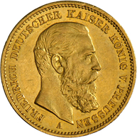 05391 Preußen: Friedrich III. (1888), 20 Mark 1888 A, Jaeger 248, Kleine Kratzer, Sehr Schön. - Pièces De Monnaie D'or