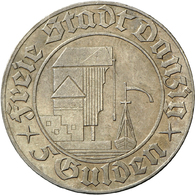 05429 Kolonien Und Nebengebiete: Danzig, Freie Stadt (1920-1939), 5 Gulden 1932, Krantor, Jaeger D18, Sehr Schön. - Otros & Sin Clasificación