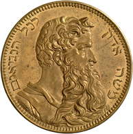 05449 Medaillen Alle Welt: Frankreich/Judaica: Vergoldete Bronzemedaille O. J. (1827), Stempel Von Barré, Av: Büste Mose - Non Classés