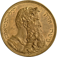 05449 Medaillen Alle Welt: Frankreich/Judaica: Vergoldete Bronzemedaille O. J. (1827), Stempel Von Barré, Av: Büste Mose - Unclassified