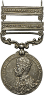05463 Medaillen Alle Welt: Indien-Georg V. 1910-1936: India General Service Silbermedaille; 2 Clasps: Waziristan 1919-21 - Sin Clasificación