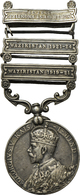 05464 Medaillen Alle Welt: Indien-Georg V. 1910-1936: India General Service Silbermedaille; 3 Clasps: Waziristan 1919-21 - Sin Clasificación