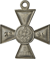05478 Medaillen Alle Welt: Russland: Soldatenkreuz 3. Klasse, Für Nichtchristen, Mit Verleihungsnummer 2394, Silber, 34, - Sin Clasificación