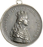05482 Medaillen Alle Welt: Schweden: Lot 2 X Eisengußmedaille 1772; Gustav III. 1771-1792 + Sophia Magdalena, Nach Den S - Non Classés