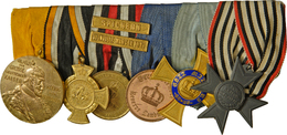 05490 Medaillen Deutschland: Preußen, Wilhelm II. 1888-1918: 8 Tlg. Ordensspange Mit Medaille Centenarfeier Wilhelm I, E - Autres & Non Classés
