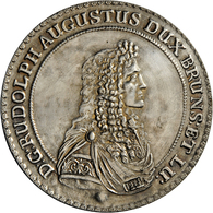 05496 Medaillen Deutschland: Rudolf August, 1666-1685, Löser Zu 3 Reichstalern 1679. Replika Aus 1983. Gewicht 70,7g. In - Other & Unclassified