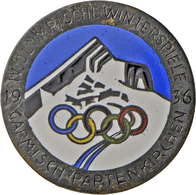 05508 Medaillen Deutschland - Sonstige: Offizielles Abzeichen Für Die Olympischen Winterspiele 1936 (Hersteller C. Poell - Autres & Non Classés