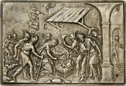 05511 Medaillen - Religion: Süddeutschland (Augsburg?), Ende 16./Anfang 17. Jahrhundert: Silbergussplakette „Anbet - Non Classés