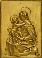 05523 Medaillen - Religion: Bronzegussplakette “ Madonna Mit Kind”; Peter Flötner? (1485-1546);  98 X 70 Mm; - Non Classés