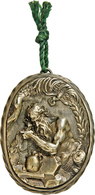 05524 Medaillen - Religion: Silbergussmedaille O. J. „Hl. Hieronymus“; 74 X 58,5 Mm¸131,4 G; Hohes Relief; S - Non Classés