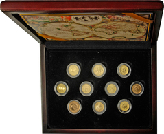 05602 Alle Welt  - Anlagegold: Gold Set, 10 Goldmünzen (999), Je 1/10 Oz,  "Die Wichtigsten Goldmünzen Der Welt", In Ori - Autres & Non Classés