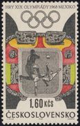 Czechoslovakia / Stamps (1968) 1675: XIX. Summer Olympics Mexico 1968 (ornaments, Footballers) Painter: Josef Liesler - Verano 1968: México