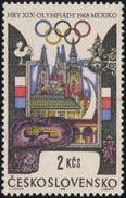 Czechoslovakia / Stamps (1968) 1676: XIX. Summer Olympics Mexico 1968 (Prague Historical Monuments); Painter: J. Liesler - Francobolli