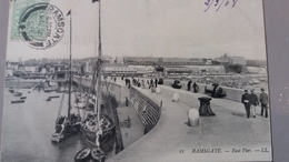 CPA RAMSGATE EAST PIER 1908 LL BATEAU VOILIERS ANIMATION - Ramsgate