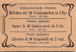 SWITZERLAND, 1909, Booklet Mi 0-8 I, 0.80 Fr - Booklets