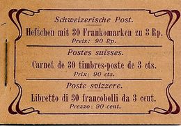 SWITZERLAND, 1915 Booklet Mi 0-11,  0.90 Fr - Booklets