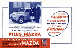 BUVARD PILE MAZDA LES GAGNANTS DU CONCOURS DE 1953 - Piles