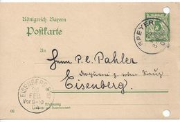 Bavaria 1903-07 Postkarte (o) P66/01 (Speyer-Eisenberg 25.FEB.04) - Sonstige & Ohne Zuordnung