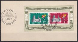 SUIZA 1955 HB-19 USADO EN SOBRE - Blocks & Sheetlets & Panes