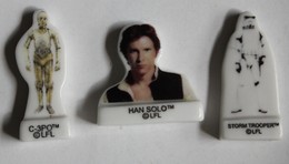 Lot 3 Fèves STAR WARS Han Solo C-3P0 Storm Trooper - Other & Unclassified