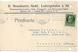 Bavaria 1918 P.Postkarte (D Neuschaefer) (o) Ludwigshafen-Eisenberg 5.4.18 - Autres & Non Classés