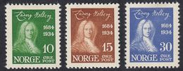 NORVEGIA - NORGE - 1934 -  Lotto 3 Valori Nuovi Con Linguella O Leggere Tracce Di Linguella, MH, Yvert 160, 161 E 163. - Ungebraucht