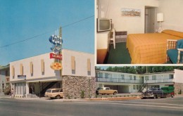 Reno Nevada, Coed Lodge Motel Room Interior View With TV, Autos, C1960s Vintage Postcard - Reno