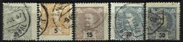 PORTUGAL, AF 126/27, 129, 131/32: Yv 124/25, 127, 130, 132, Shifted Perfs, Used, F/VF - Nuevos