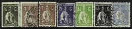 PORTUGAL, AF 206, 211, 221, 225, 247, 253: Yv 206, 211, 228, 233, 252, 277, Plate Cracks, Used, F/VF - Ungebraucht