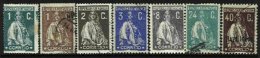 PORTUGAL, AF 208, 214, 221, 235, 239, 241, 490: Yv 208, 214, 228, 232, 246, 414, 509, Plate Cracks, Used, F/VF - Unused Stamps