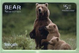 New Zealand - Chipcards - 2002 The Bear Necessities - $5 Grizzly Bear - VFU - Card 087 - Nuova Zelanda