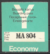 Hungary, Boarding  Pass, '80s. - Carte D'imbarco