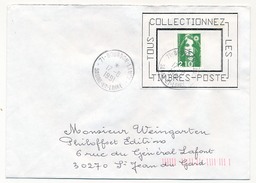 FRANCE => Envel. Avec Porte Timbre Artisanal "Collectionnez Les Timbres Poste" - 71 Bourbon Lancy 1991 - Cartas & Documentos