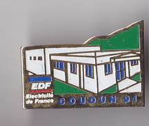 PIN´S THEME  EDF  VILLE DE COUDUN  DANS L'OISE - EDF GDF