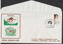 TASMANIA - 1982 World Ploughing Final Souvenir Cover. Scarce - Brieven En Documenten