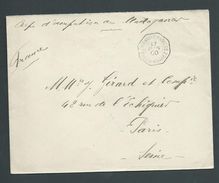 Madagascar 1900 Corps D'Occupation De Madagascar Letter Entire Diego Suarez To Paris , Marine Battery Postmaster Cachet - Covers & Documents